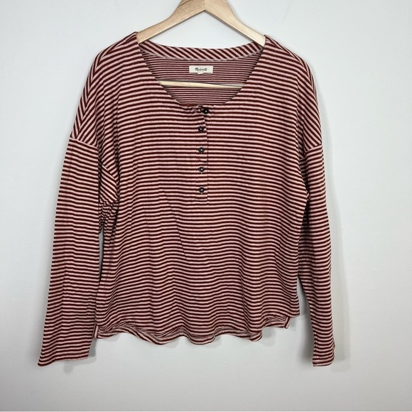 Madewell Double-Faced Henley Tee in Stripe - Picture 8 of 16